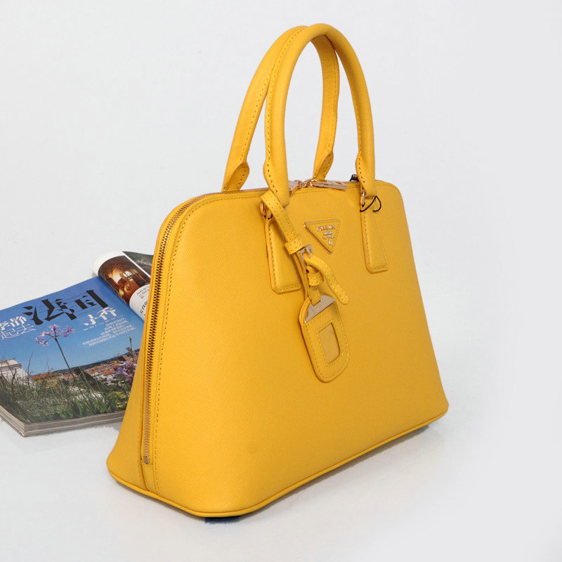 2014 Prada Saffiano Leather Two Handle Bag BL0816 yellow for sale